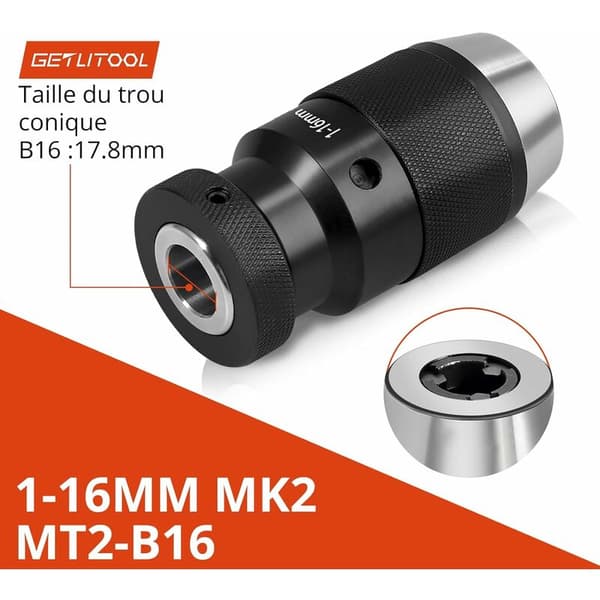 Superprecis självspännande 1-16 mm nyckellös svarvchuck MT