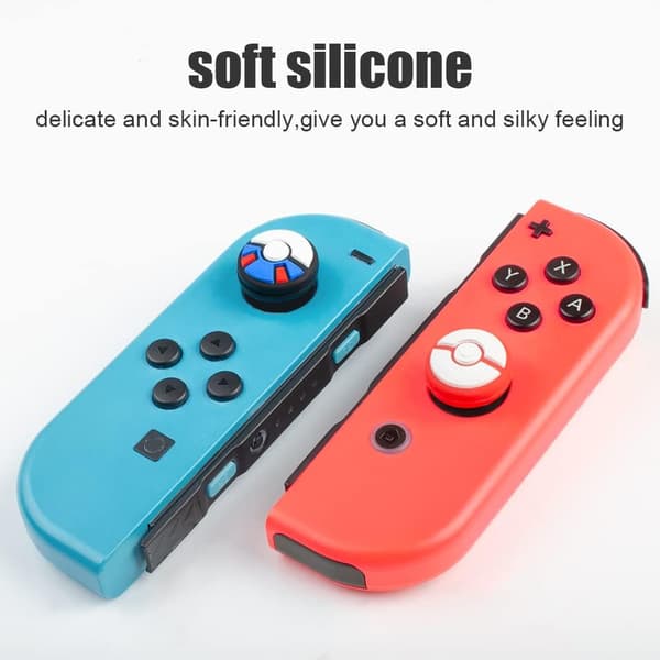 Switch Joycon Tommelgreb Hætter, Blød Silikon Joystick Dæk Kompatibel med Nintendo Switch/OLED/Switch Lite, Analo
