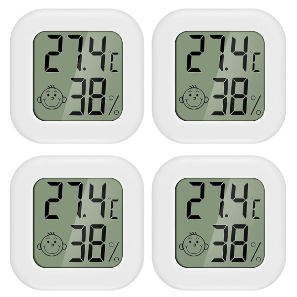 PAIRIER 4-pack Mini LCD Digital Inomhus Hygrometer Termometer