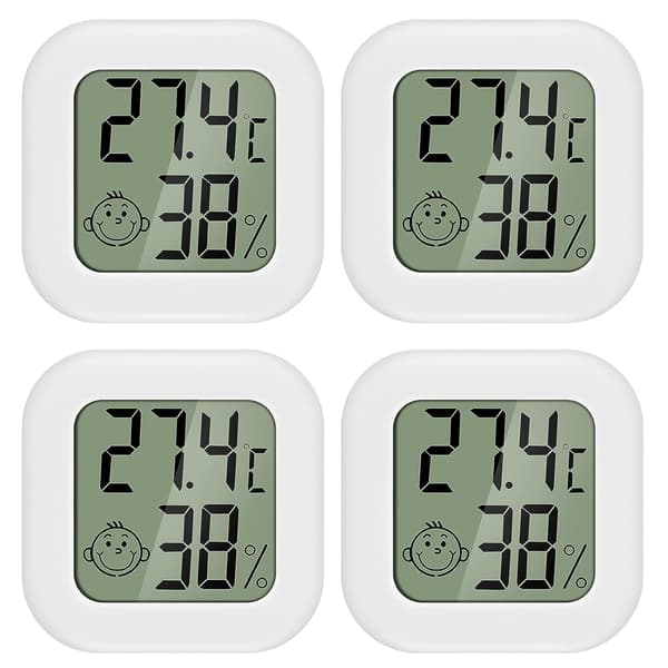 PAIRIER 4 stk Mini LCD Digital Innendørs Hygrometer Termometer