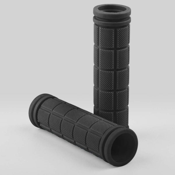 Pair of ergonomic bicycle grips in soft non-slip rubber