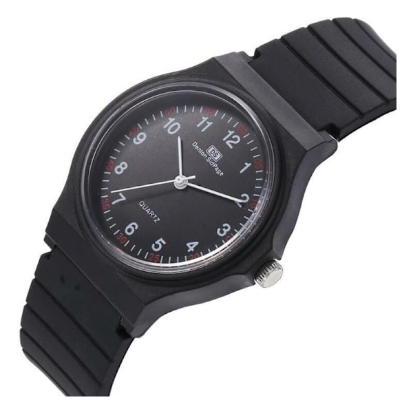 Casual black watch for men and women of the same style, waterproo