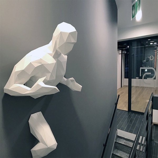 1 kpl Running Man valmiiksi leikattu 3D Papercraft Kit, tee-se-itse-paperi
