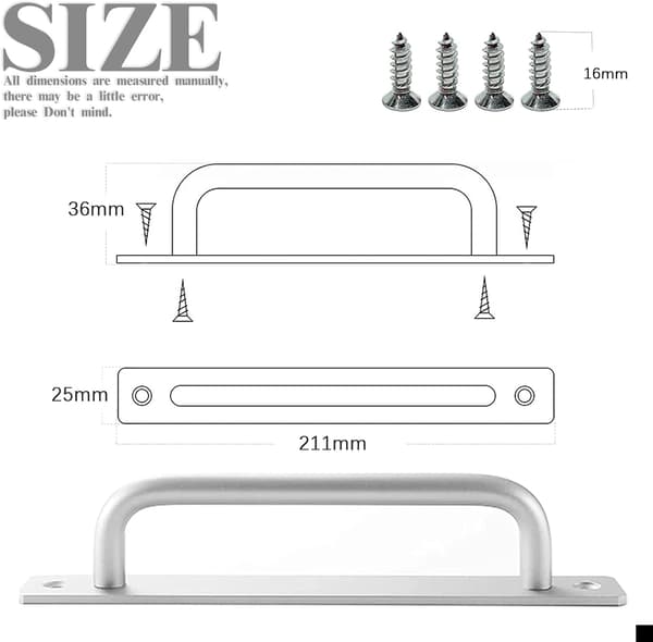 2 stk Skyvedørsgrep, Aluminium Legering Møbelgrep for