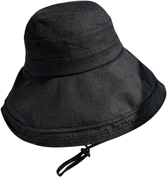 Sort Strandhat til Kvinder Foldbar Sommerhat Bredbremmet Strandhat