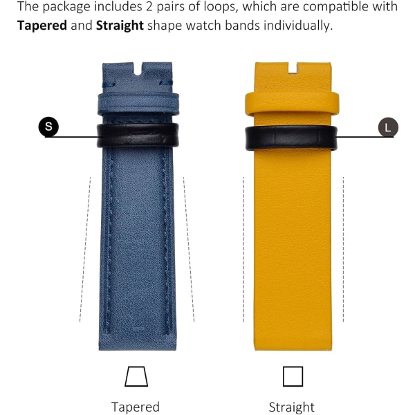 Läderarmbandring, kompatibel med 20 mm armband, svart