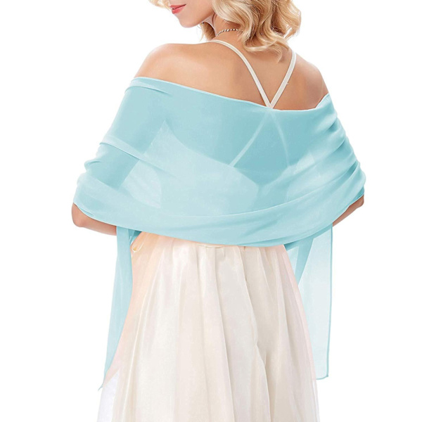 Aftenkjole Sjal Ensfarget Chiffon Sjal Bryllup Cheongsam