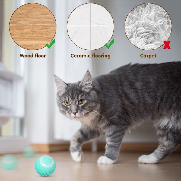 1 st (Rosa) Smart Cat Ball, Interaktiv Kattleksak, 360 Grader