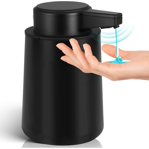 Automatisk sæbedispenser til badeværelse, flydende, 266 ml, sort