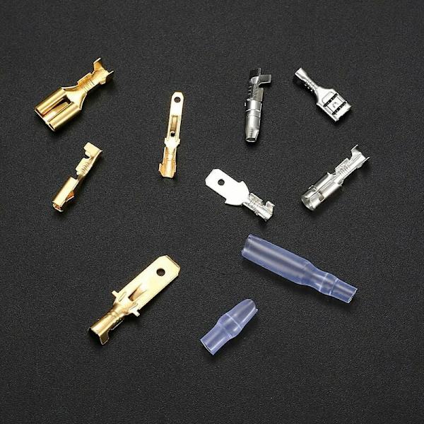 150 stycken Automotive Electrical Crimp Terminal Kit, 6,3 mm 4,8 mm