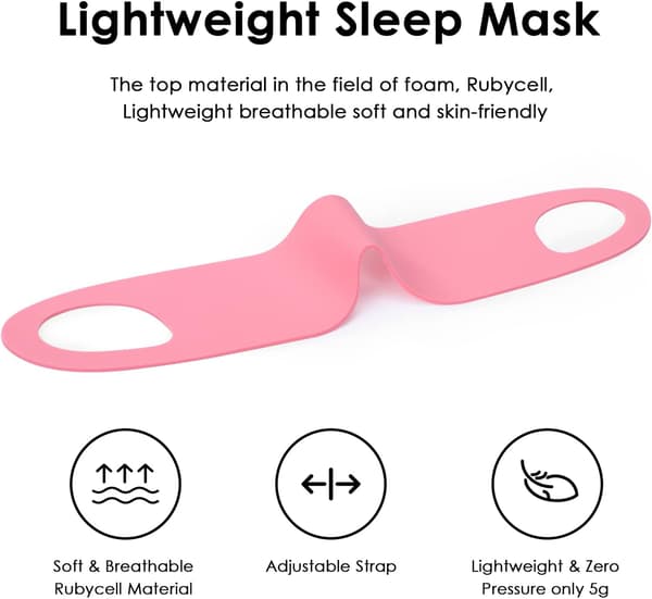 Letvægts Åndbar Søvnmaske Zero Pressure Lysblokerende Søvnmaske til Mænd Kvinder Rejse Nap Blindfold