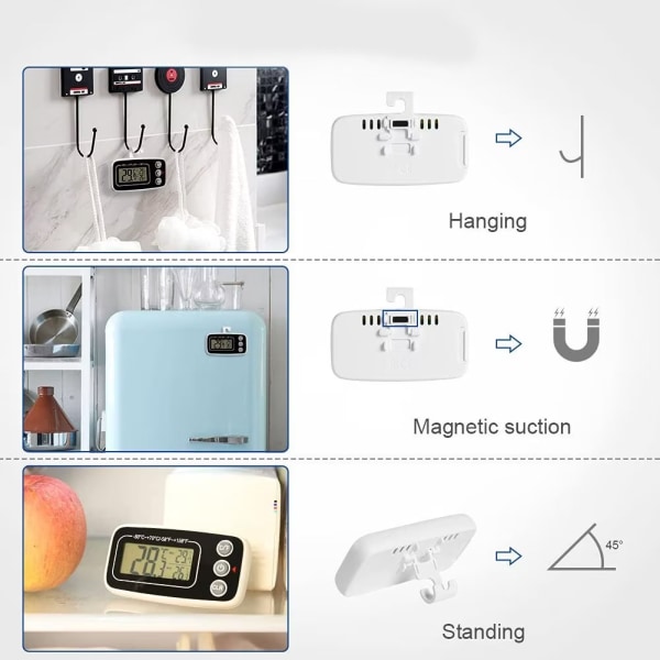 1 stk Kjøleskapstermometer Vanntett Frysertermometer Krok