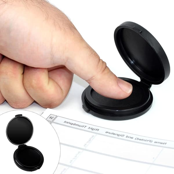 2 stk. Sort Fingerprints Blækpude, Professionel Sort