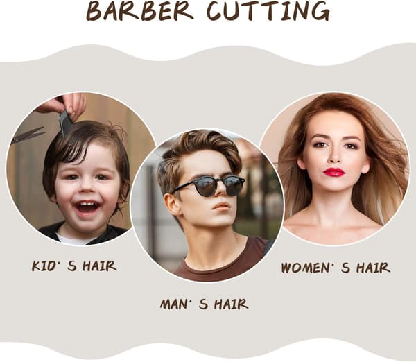 3-pack Barberkammar för Män - Platt Huvudtrimmer för Hår