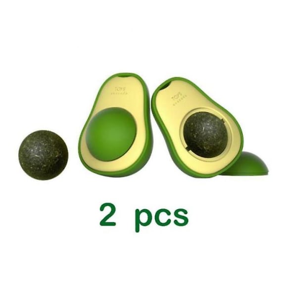 Mint Avocado Ball Toy for Cat Kitten Play Licking Snack X2pcs