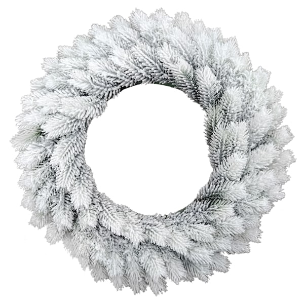 18\" D Förbelyst Snöbeklädd Julkrans med Varma Vita LED-lampor och Timer Artificiell Dekorationskrans för F