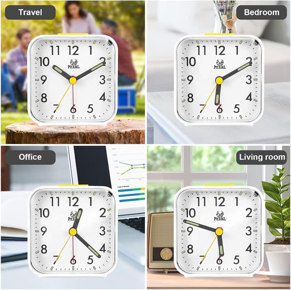 Analog Tyst Liten Reseklocka Tickfri Tyst Bord