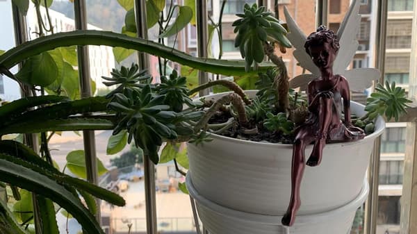 Hagedekorasjon - Blomsterfe-statuedekorasjon Hagepynt-