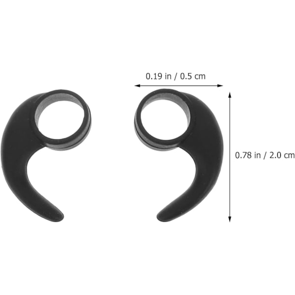 6 stk. silikone ørehooks til in-ear hovedtelefoner kaliber 10mm