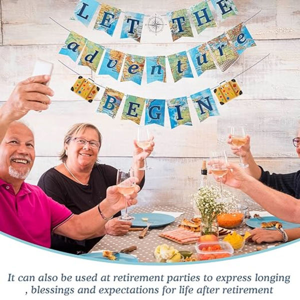 4 Rejsetema Rejsekort til Pensionering Flag Op, Lad Eventyret Begynde