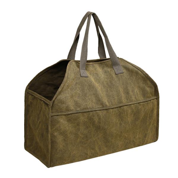 1 stycke utomhus vedtransportväska bärbar canvas vedhuggning