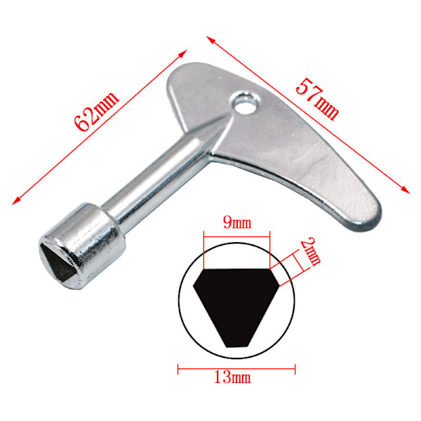 2pcs 9mm Triangle Wrench with Triangle Key Switch for Emergency G