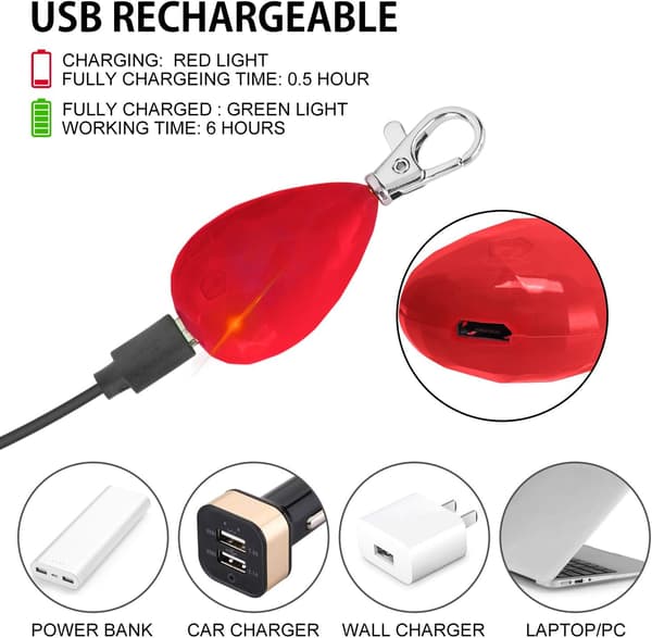2-pack Vattentäta LED-Hundlampor med USB-Laddning, för Natt