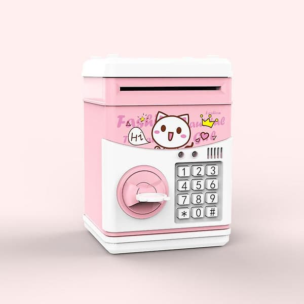 Automatisk elektronisk sparegris til børn - med kode - Pink