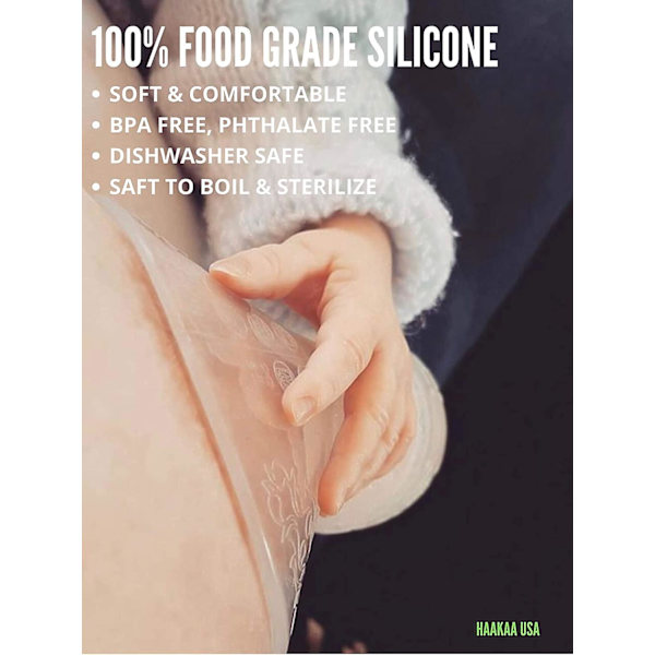 4oz/120ml Silikone Brystpumpe med sugebase fødevaregodkendt silikone BPA PVC og Phthalatfri