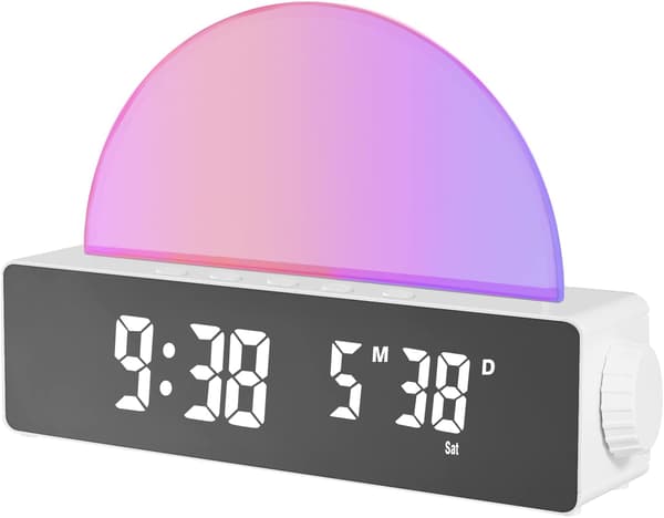 Valoisa herätyskello 10 väritilaa, LED-digitaalinen kello
