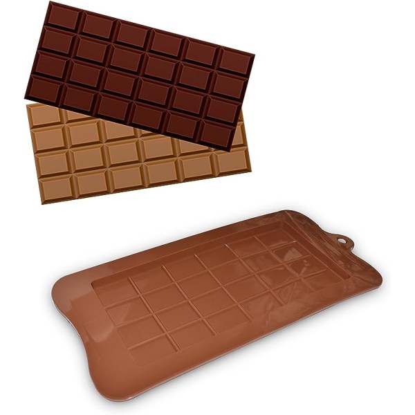 Set of 4 Non-Stick Food Grade Silicone Chocolate Bar Molds for