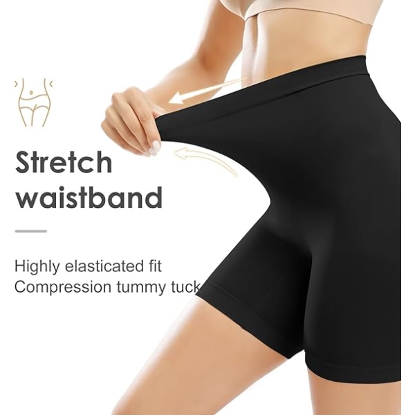 2 kpl Naisten Korkean Vyötärön Litteä Vatsa Slim Fit Skinny Shortsit
