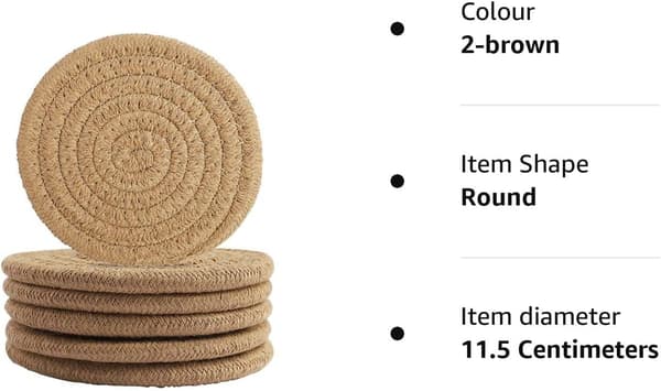Kaffeunderlägg, Runda Vävda Underlägg Absorberande