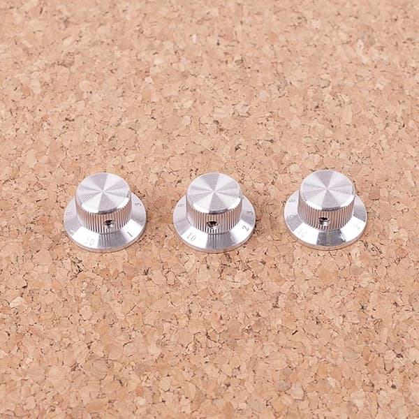 3 stk metall gitar kontrollknapper, 6mm 6,4mm skaft hull, strat
