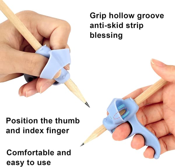 4 Styck Skrivhjälp för Barn, Ergonomisk Fingerguide, Silikon