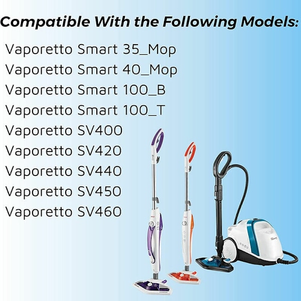 Reservemopper for Polti Vaporetto Vaporforce Brush, Ekte Produkt for Smart 35Mop, Smart 40Mop, etc (6 stykker)