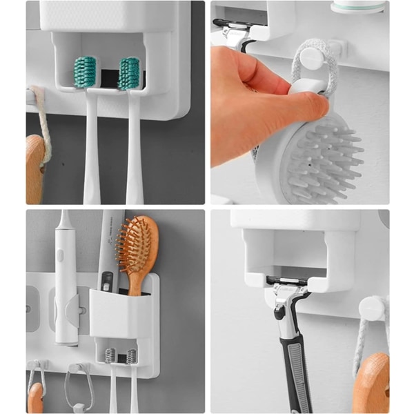 Väggmonterad tandborsthållare, eltandborste för badrum och