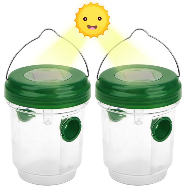 2-osainen aurinkoenergialla toimiva ampiaispyydystin LED-valoilla, hyönteispyydystin
