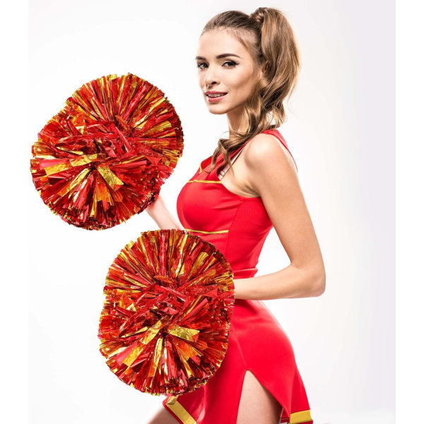 2 delar Girl's Metallic Pompoms, Cheerleading Girl's Flower