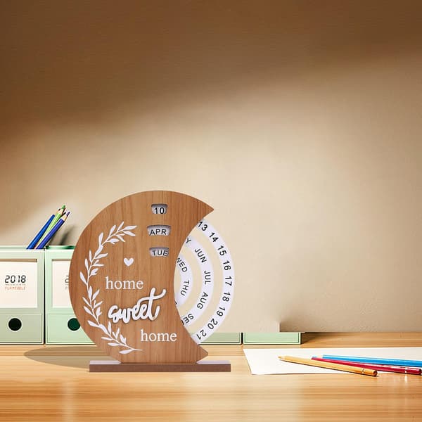 Evighetskalender, Träskivans Eviga Skrivbords kalender, Träskivans Kalender, Manuellt Roterande Träblockkalender