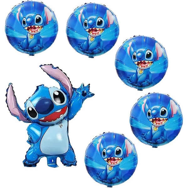 6 stk Lilo og Stitch ballonger, Lilo og Stitch festdekorasjon