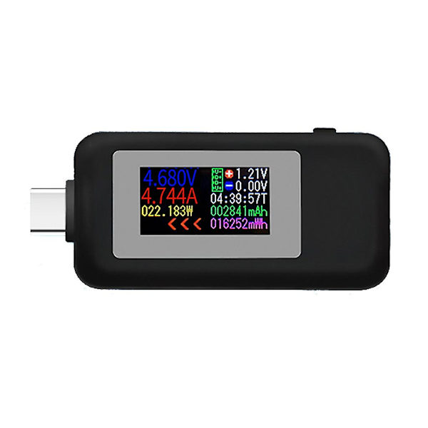 Kätevä Kws-1902c Type-c Usb-testeri 0-5a 4-30v Jännite- ja virtatestari Musta