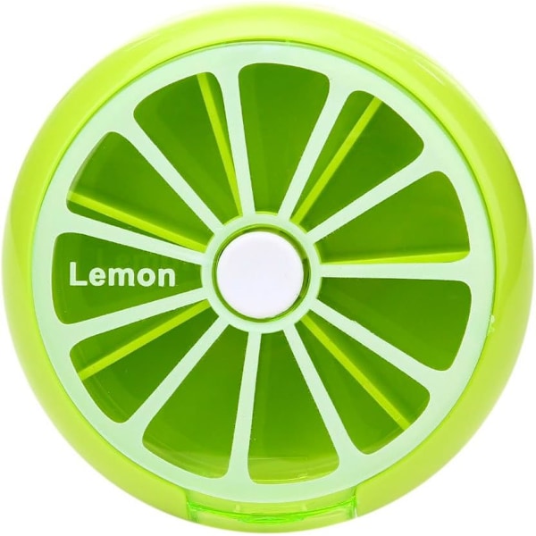 Citrus Vecko-Pillerdosa med Dispenser-knapp för 7 Dagar