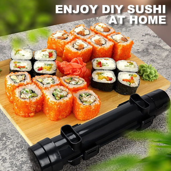Sushi Maker (27*6cm, Svart), Sushi Bazooka, Sushi DIY Tillverkningsmaskin