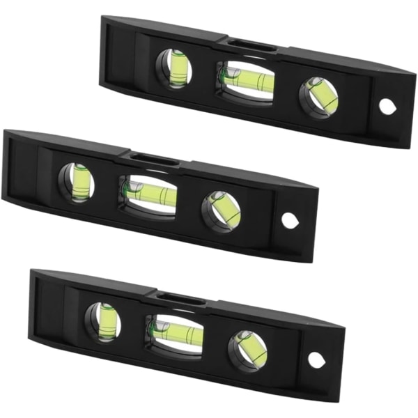 3 stycken (Svart) Magnetisk Torpedolinjal Magnetisk Vattenpass Nivellering