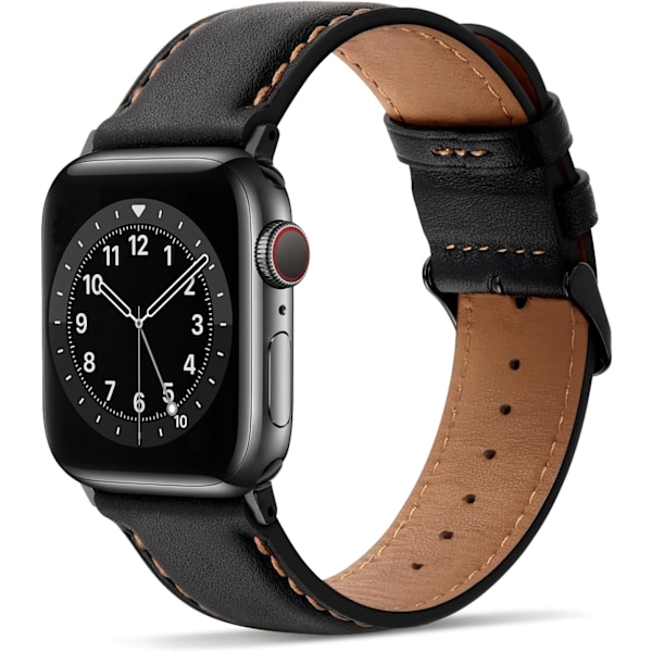 Remmer til Apple Watch 49mm 46mm 45mm 44mm 42mm - Ekte lær, kompatible med Apple Watch Ultra 2 SE Series 10 9 8 7 6 5 4 3 2 1