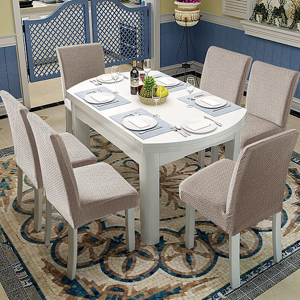 Vedenpitävä pitkä ruudullinen jacquard-tuolinpäällinen - Taupe, universaali moderni kestävä tuolinpäällinen, sopii kotiin, hotelliin,