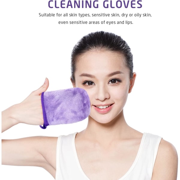 6 st flanell makeup remover handskar, rengöringsfingerskydd,