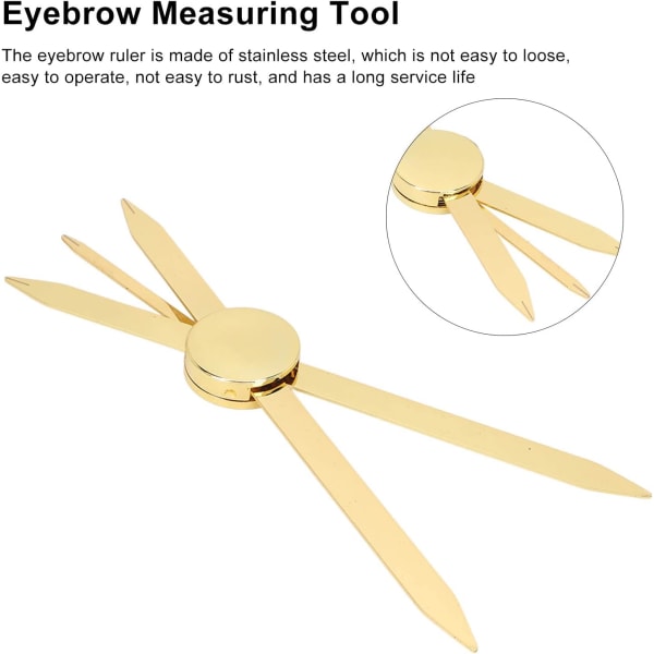 1 rostfritt stål material guld kompass design ögonbryn mätning