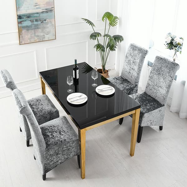 1 stk Elastisk Spisebordstoltrekk Stretch Melange Fløyel